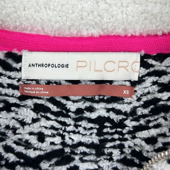 PILCRO anthropology Fleece zip coastal chunky Turtleneck Sweater SZ XS - Picture 5 of 6